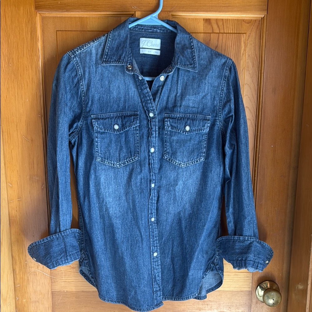 J Crew Slim Fit Denim Button-Up Shirt
